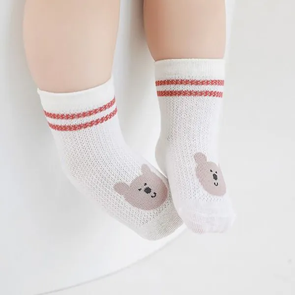 Colorful Cartoon Sock Set - 4 Pairs of Comfy Cotton Socks for Kids 0-8 Years