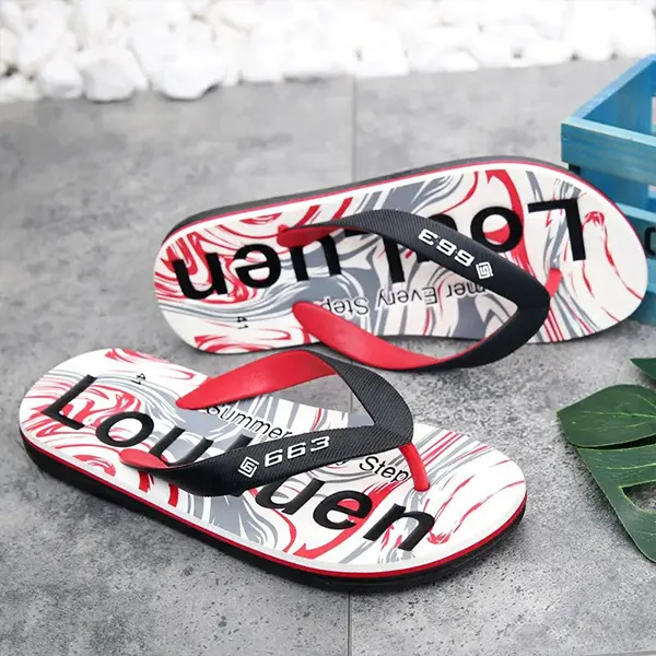 and Black Summer Flip Flops