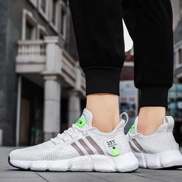 Breathable White Athletic Sneakers