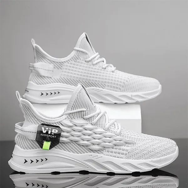 Breathable White Athletic Sneakers