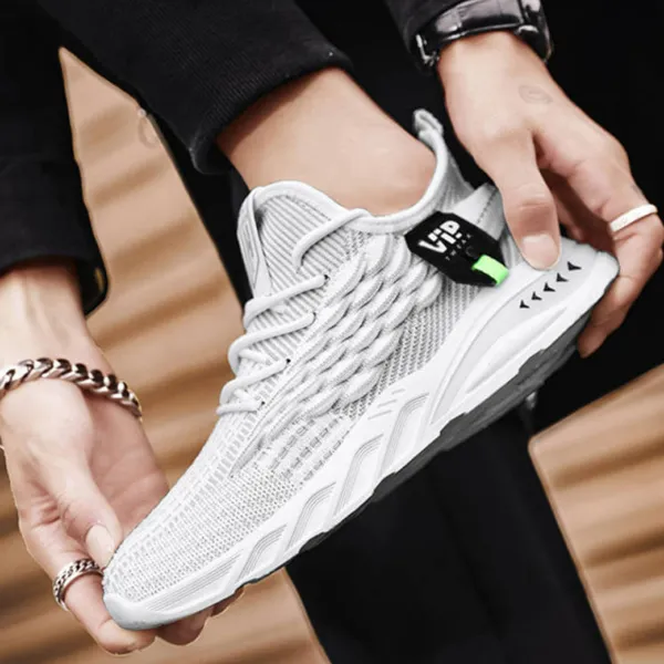 Breathable White Athletic Sneakers
