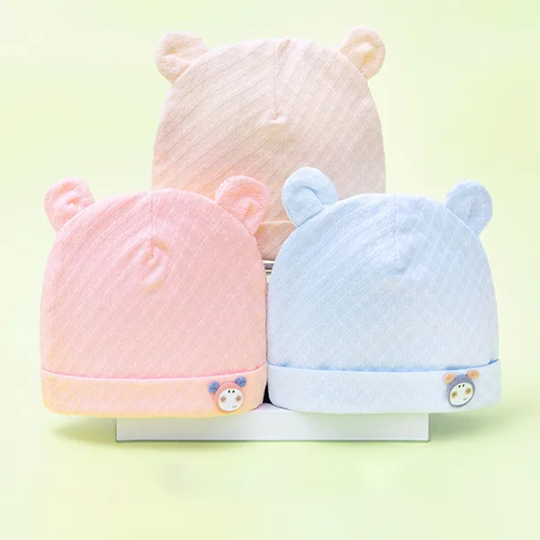 Cute Unisex Cartoon Beanies - 2-Piece Set (0-6 months)