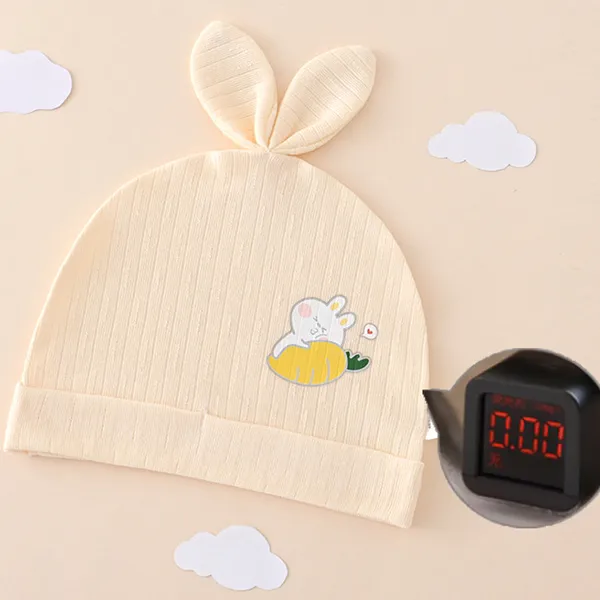 Cartoon Print Beanie Set - Soft Cotton - 0-6 Months
