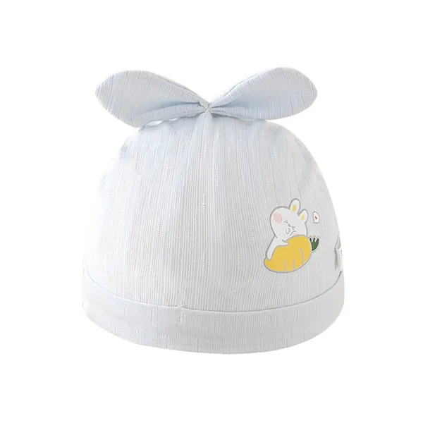 Cartoon Print Beanie Set - Soft Cotton - 0-6 Months