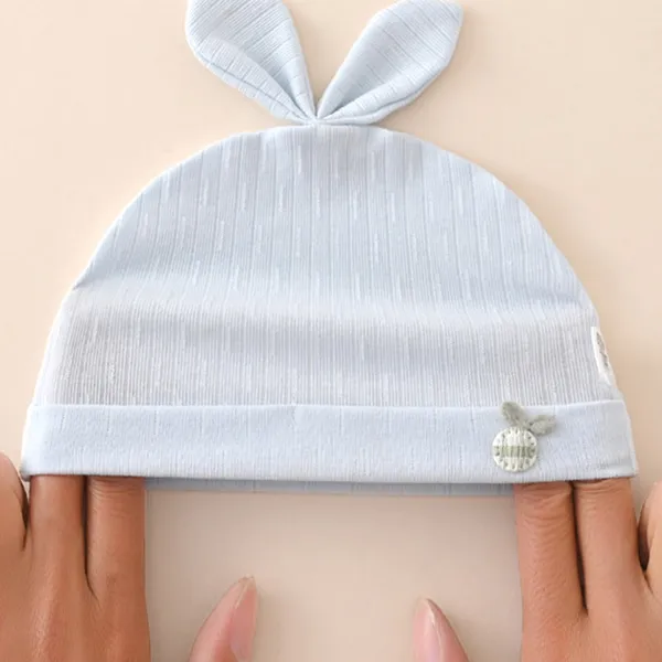 Cartoon Print Beanie Set - Soft Cotton - 0-6 Months