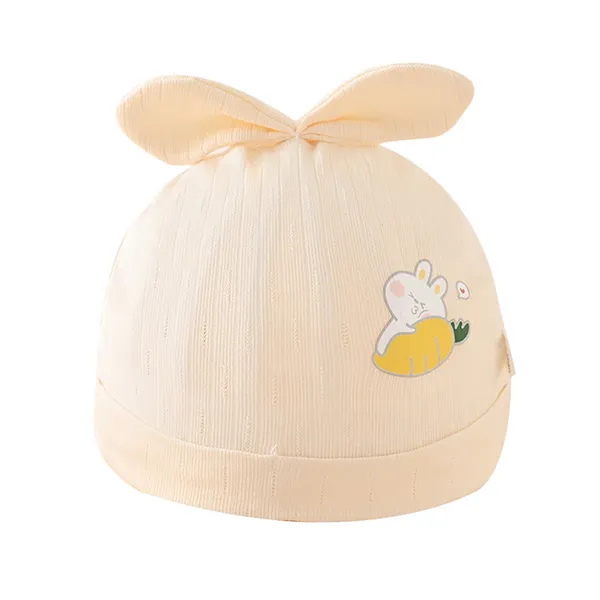 Cartoon Print Beanie Set - Soft Cotton - 0-6 Months