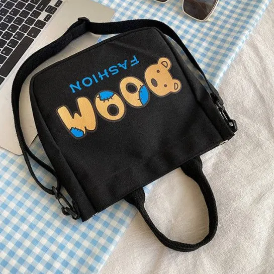 Casual Bear Print Crossbody Bag