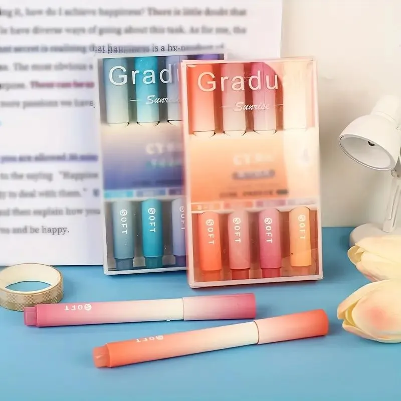 Gradual Sunrise Pastel Highlighter 4 Pieces Set for School/Office