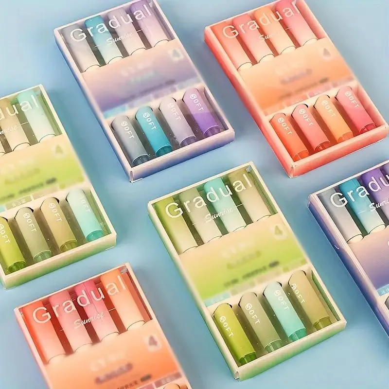 Gradual Sunrise Pastel Highlighter 4 Pieces Set for School/Office