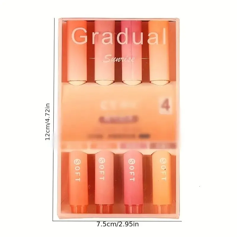 Gradual Sunrise Pastel Highlighter 4 Pieces Set for School/Office