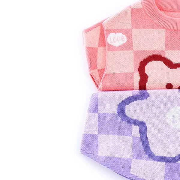 Plaid Kids Cartoon Vest Unisex Casual Top