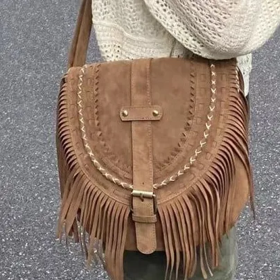 Stylish Fringe Suede Crossbody Bag