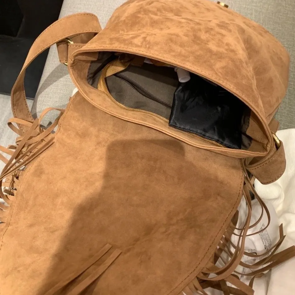 Stylish Fringe Suede Crossbody Bag