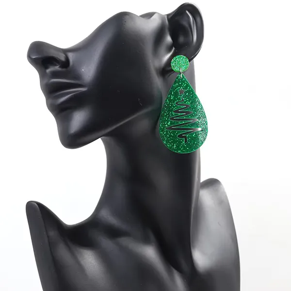 Glitter Christmas Tree Earrings