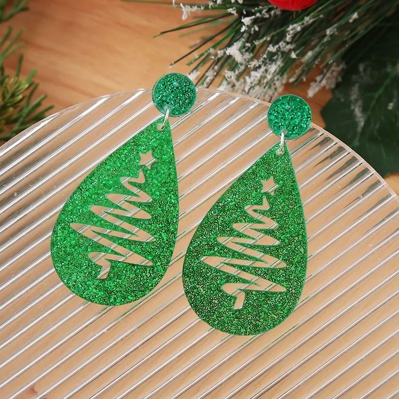Glitter Christmas Tree Earrings