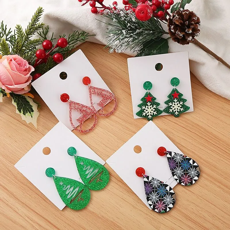 Glitter Christmas Tree Earrings