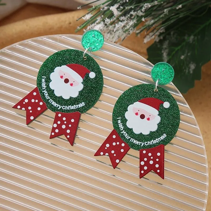 Santa Badge Tassel Earrings - Ideal for Christmas Parties & Gifts