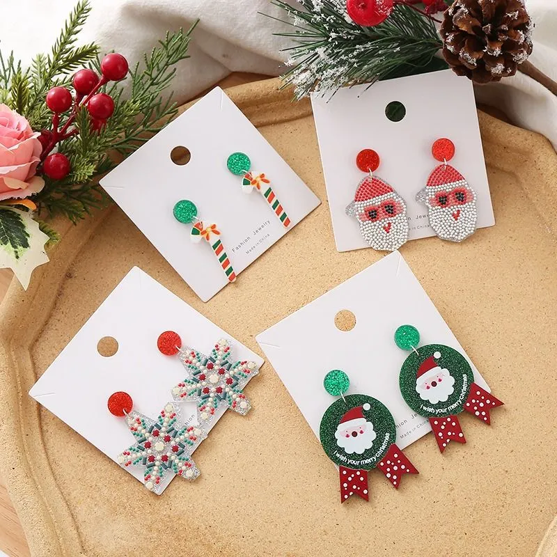 Santa Badge Tassel Earrings - Ideal for Christmas Parties & Gifts