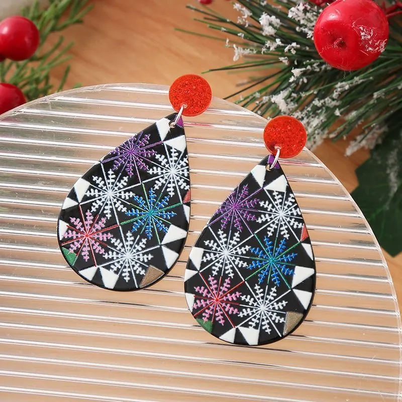 Xmas Snowflake Tassel Earrings Colorful Dangle Earrings - Perfect Xmas Gifts