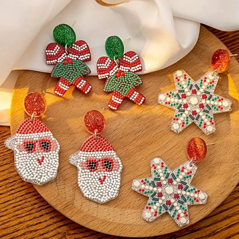 Festive Santa Claus Earrings