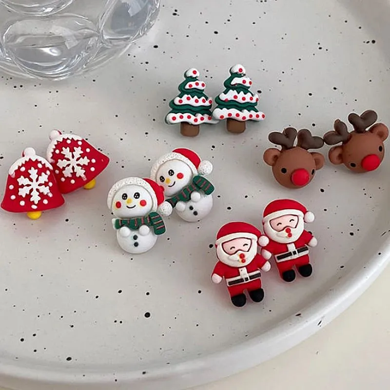 Mini Elk Christmas Earrings - Non-Piercing Ear Clips