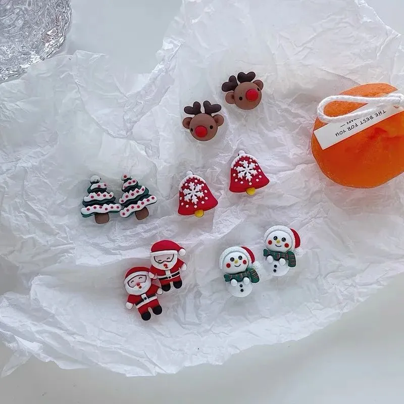 Mini Elk Christmas Earrings - Non-Piercing Ear Clips