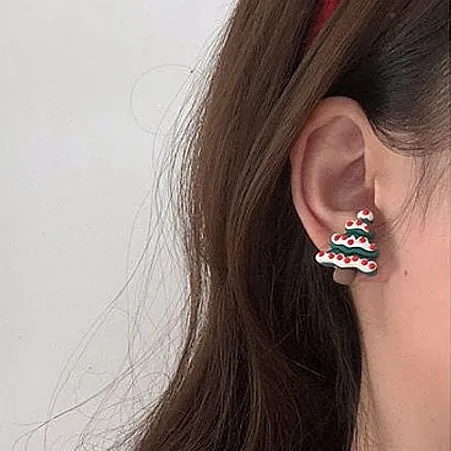 Festive Christmas Tree Earrings