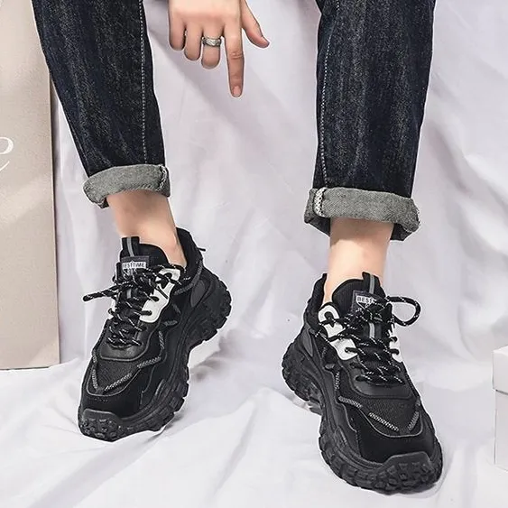 Men's Black Sports Sneakers
