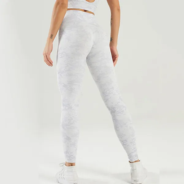 High Waist Contouring Camo Leggings - Seamless Booty Lifting Stretchy