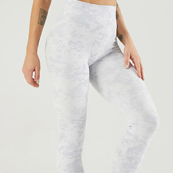 High Waist Contouring Camo Leggings - Seamless Booty Lifting Stretchy