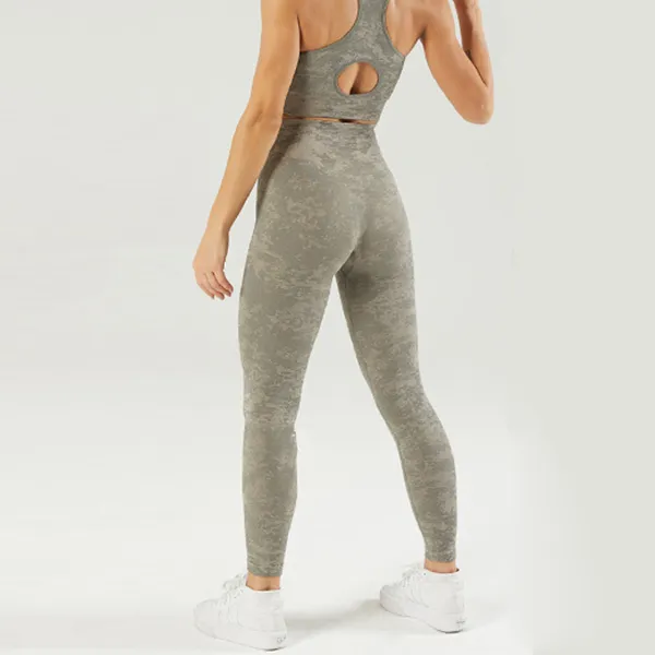 High Waist Contouring Camo Leggings - Seamless Booty Lifting Stretchy