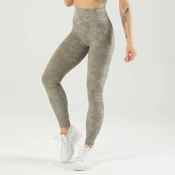 High Waist Contouring Camo Leggings - Seamless Booty Lifting Stretchy