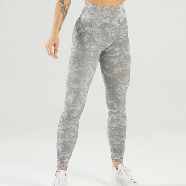 High Waist Contouring Camo Leggings - Seamless Booty Lifting Stretchy