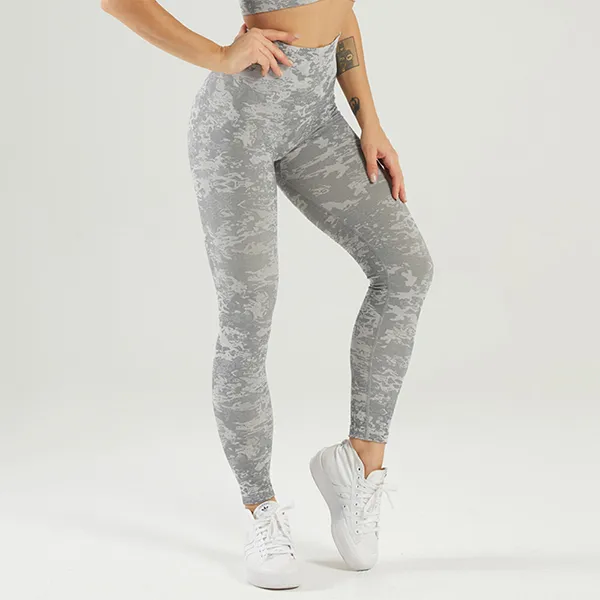 High Waist Contouring Camo Leggings - Seamless Booty Lifting Stretchy