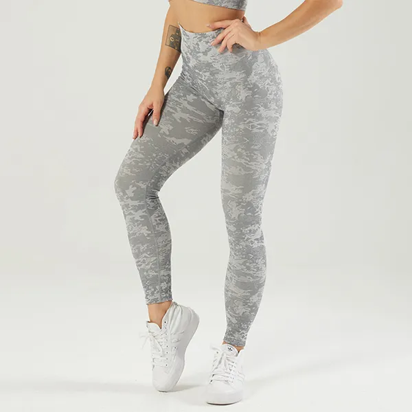 High Waist Contouring Camo Leggings - Seamless Booty Lifting Stretchy