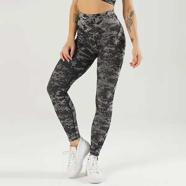 High Waist Contouring Camo Leggings - Seamless Booty Lifting Stretchy
