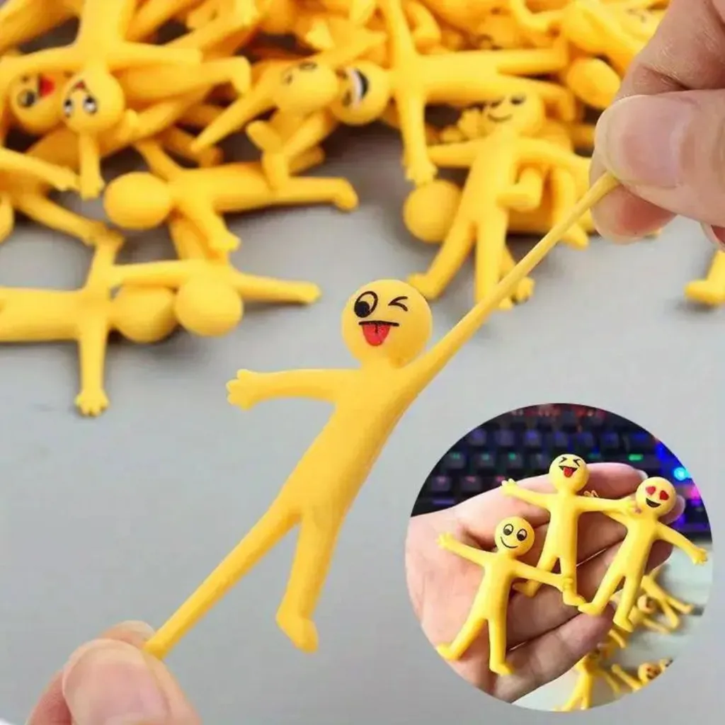 Pack of 3 - Yellow Emoji Stretchy Men Fun Party Gifts for Kids