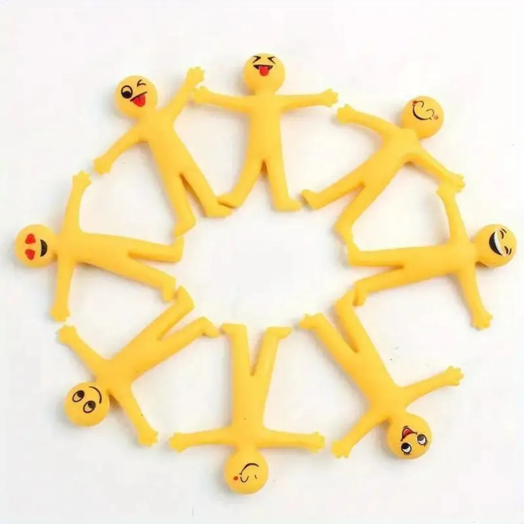 Pack of 3 - Yellow Emoji Stretchy Men Fun Party Gifts for Kids