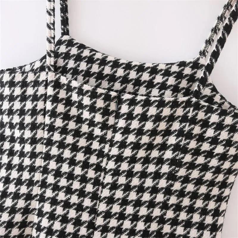Chic Houndstooth Camisole Top