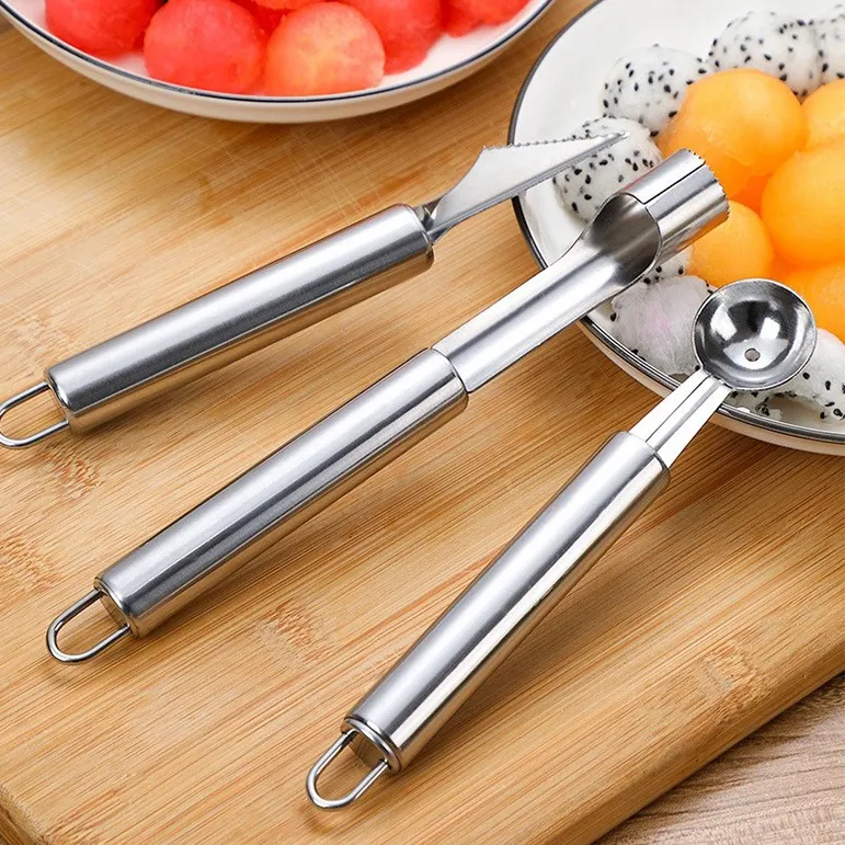 Stainless Steel Fruit Carving Knife Long Handle Knife