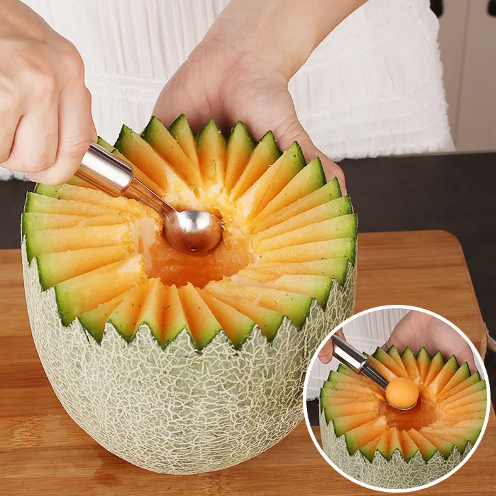 Stainless Steel Fruit Carving Knife Long Handle Knife