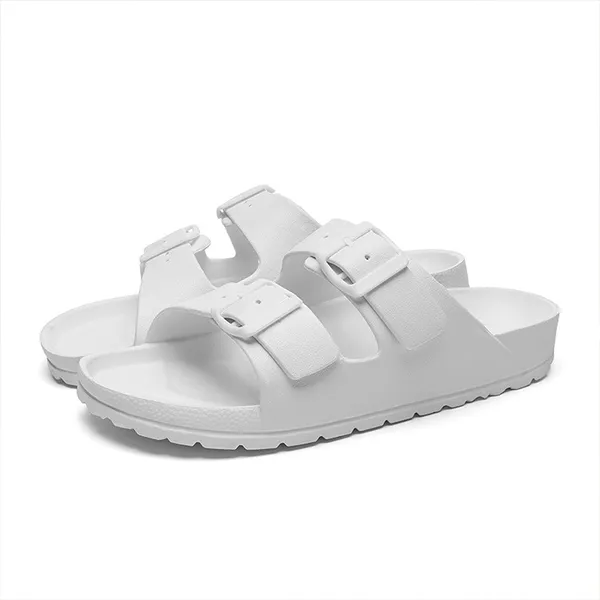 Unisex Double Strap White Sandals