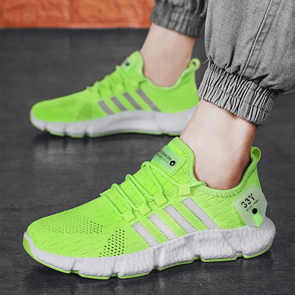 Breathable Almond Toe Men Sports Sneakers Non Slip Comfy Soft Sole Running Gym Sports Shoes