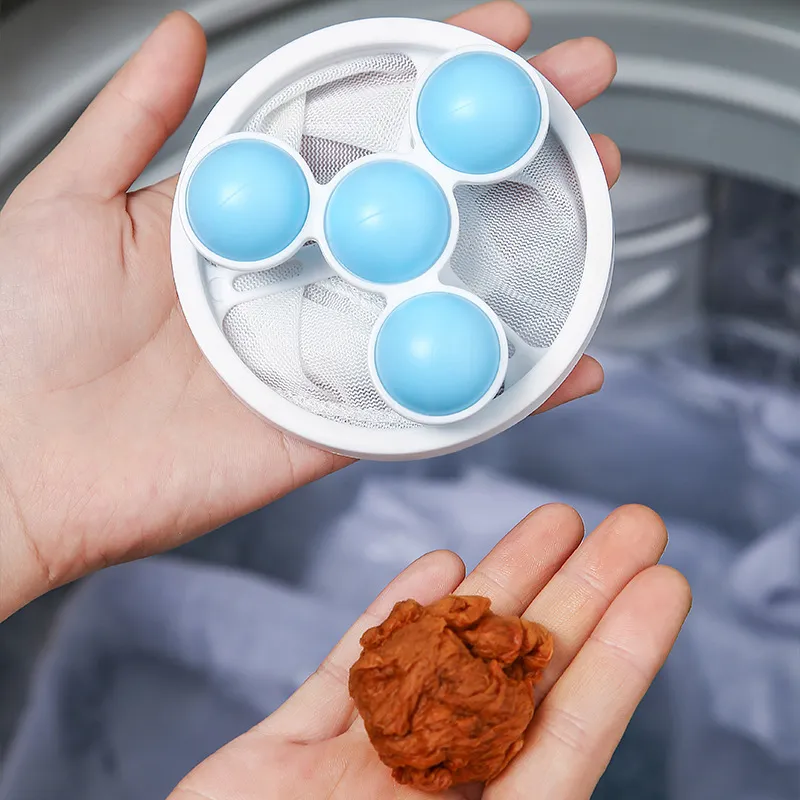 Household Washing Machine Hair Filter Mesh Bag, Lint Hair Catcher Washing Machine Float Filters