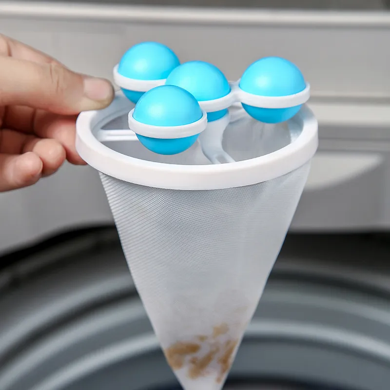 Household Washing Machine Hair Filter Mesh Bag, Lint Hair Catcher Washing Machine Float Filters