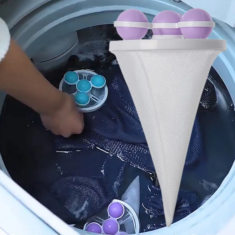 Household Washing Machine Hair Filter Mesh Bag, Lint Hair Catcher Washing Machine Float Filters