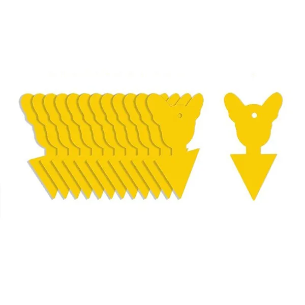 10pcs Yellow Insect and Flower Shaped Plant Stakes