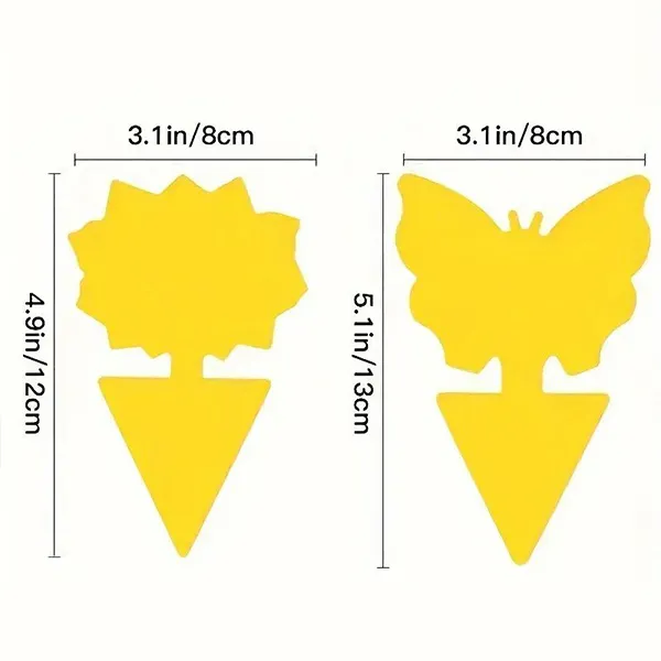 10pcs Yellow Insect and Flower Shaped Plant Stakes