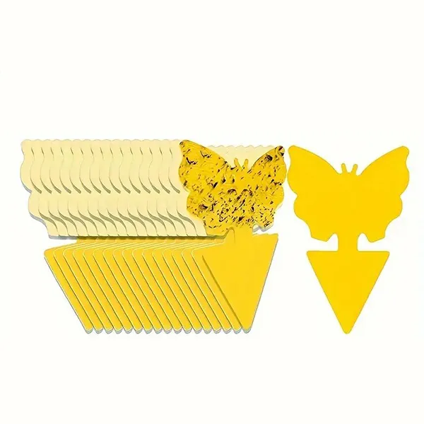 10pcs Yellow Insect and Flower Shaped Plant Stakes
