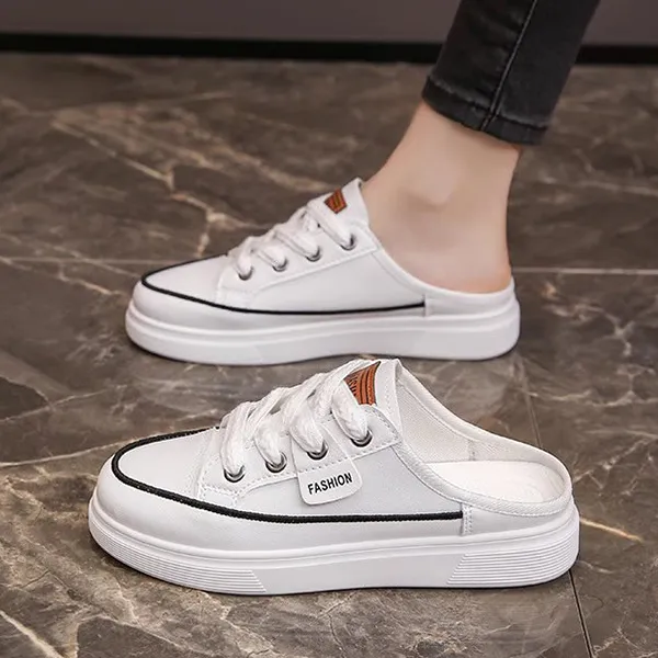 Casual White Slip-On Sneakers